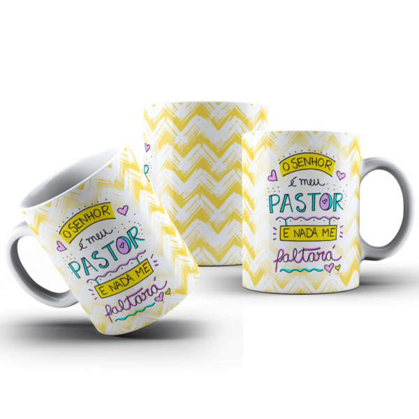 Caneca de Cerâmica - O Senhor é Meu Pastor e Nada Me Faltará