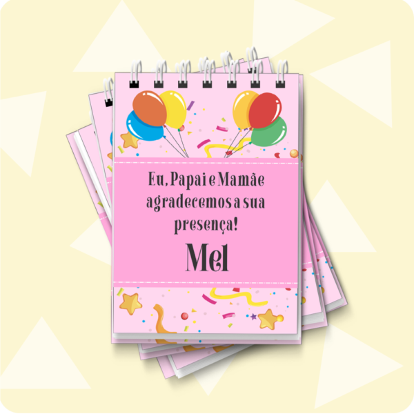 10 Mini Bloquinhos - Lembran&ccedil;a de anivers&aacute;rio