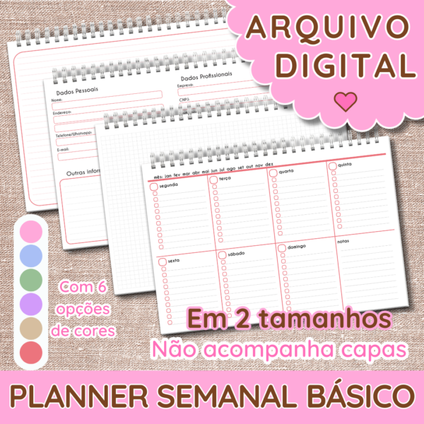 Arquivo Digital: Planner Semanal Permanente Básico